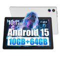 AEEZO 10.1inch Android 15 Tablet, Octa-Core Touch Screen Tablet, 10GB RAM+64GB ROM(Expand to 1tb), 5MP+8MP Dual Cameras, Dynamic Halo, Face ID, Bluetooth, WiFi 6, 5000mAh Battery,White