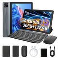 AEEZO 2026 Newest Android 15 Tablet with Keyboard, 30GB(6+24)RAM+128GB Storage(Expand to 1TB), 6200mAh Battery, Widevine L1, 10 Inch 2-in-1 Tablets with WiFi 6, BT5.0, Mouse, Case, Stylus(Gray)