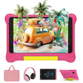 AEEZO 7" Kids Learning Tablet Bundle - Headphones, Stylus & Bag, Pre-Installed & Parental Controls,Android 13 allwinner Go Quad Core, 5GB RAM + 32GB ROM, 128GB Expansion-Pink