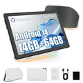 Android 14 Tablet with Rechargeable Stereo Speaker Audio Base, 10 inch Tablet with HD IPS Touch Screen, Otca-Core, 14GB RAM 64GB ROM 1T Expand, Wi-Fi 6, BT 5.3, Dual Camera, Google Tablet,White