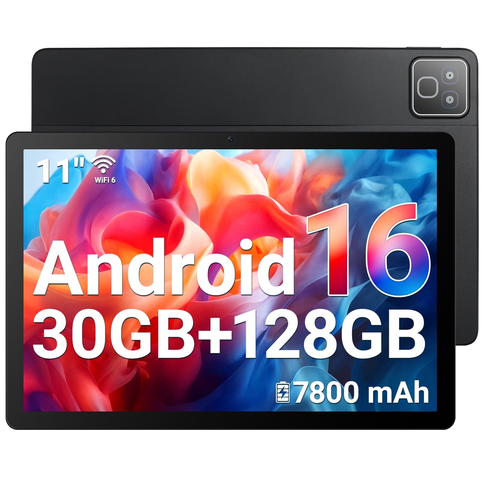 AEEZO Android 16 11'' Tablet, 30GB RAM + 128GB ROM Octa-Core Processor, 2K FHD 2000x1200 Display, 5MP+8MP Dual Camera, 7800mAh Large Battery, Widevine L1