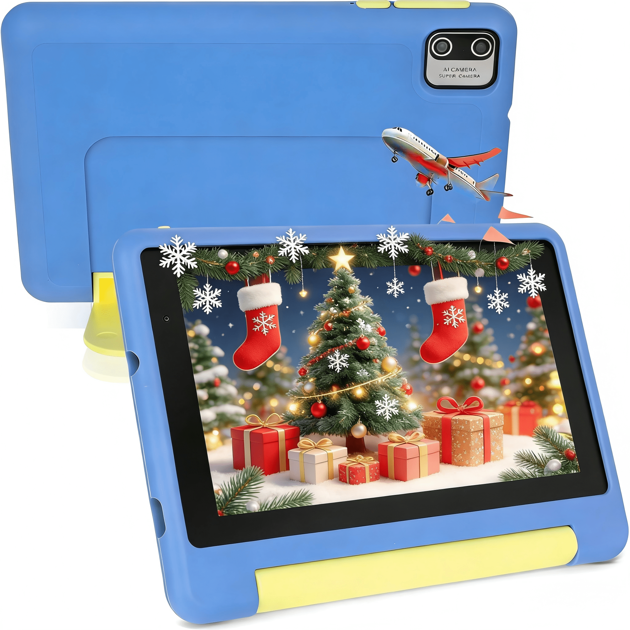 AEEZO 7inch Kids Tablet Android 13, 8GB RAM 64GB ROM,Parental Control Dual Camera with Shockproof Case,2500Mah & Kids Software Pre-Installed,Blue