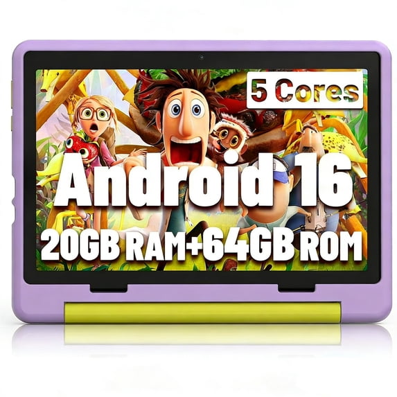 AEEZO AEEZO Kids Tablet 10-Inch Android 16 for Ages 3-12, 5-Core 20GB+64GB (1TB Expandable), Parental Control, Pre-Installed KIDOZ & Shockproof Case (Purple)
