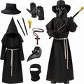 Plague Doctor Costume for Kids, 9 in 1 Halloween Costumes with Mask for Dress-Up Party for 8-10 Yeas