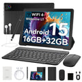 AEEZO Android 15 10inch Tablet Set,5-Core 16GB RAM+32GB ROM +1TB Expand,HD Touchscreen, Widevine L1, WiFi 5 Bluetooth 2.4,5MP+8MP Dual Camera, 5000mAh, Black
